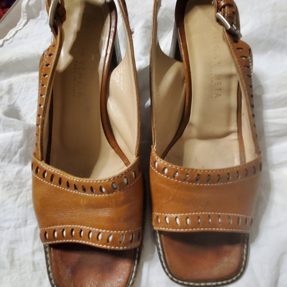 Bottega Veneta Vontage Tan Leather Sandals Womens Sz 7.5